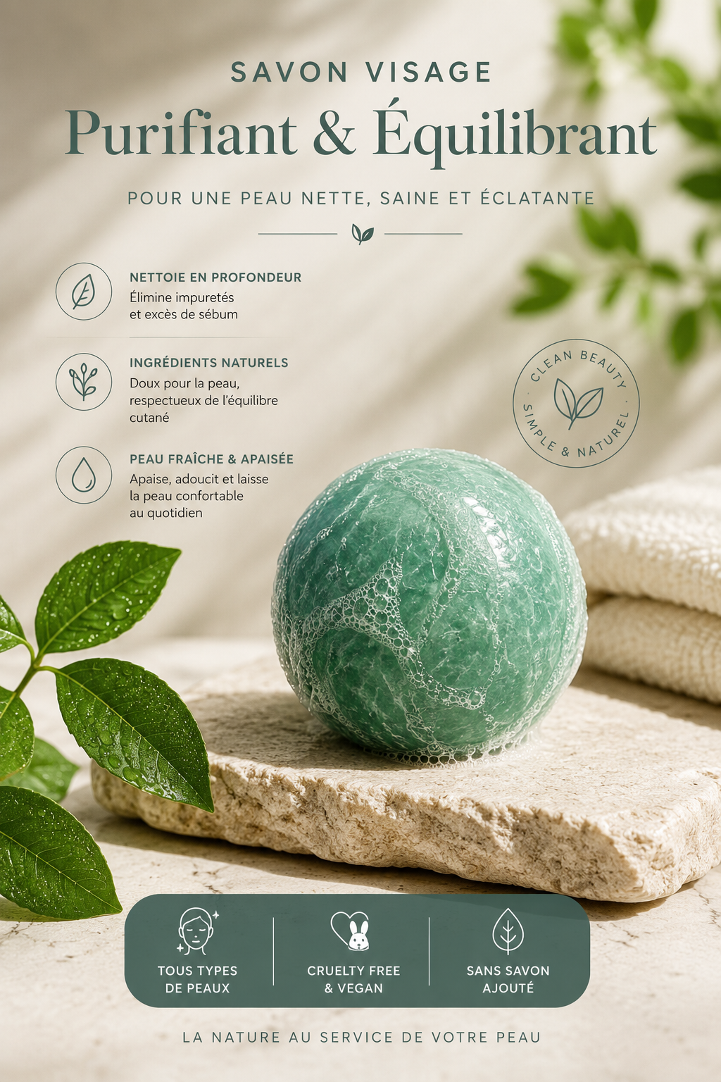 Savon visage teint noir ébène