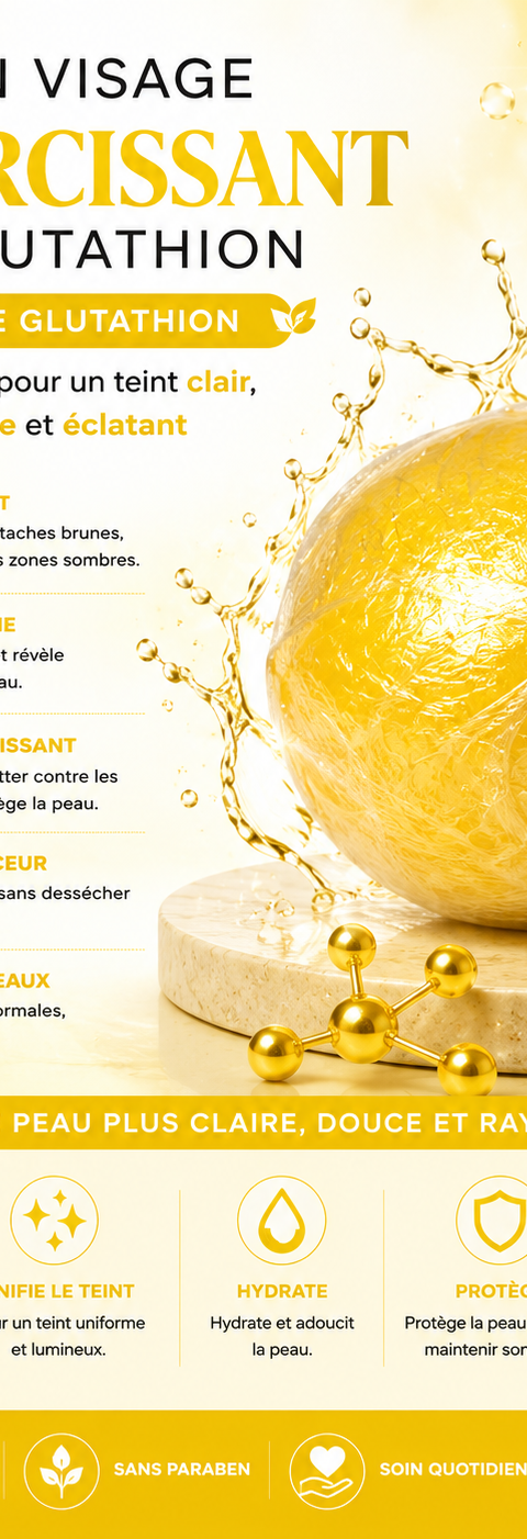 Savon visage teint claire au glutathion