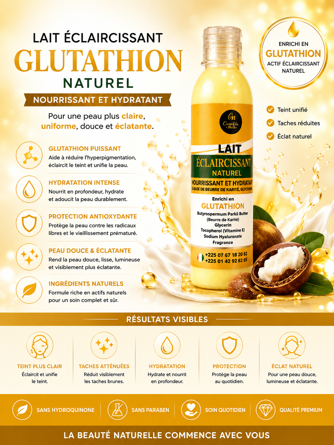 Lait Éclaircissant au glutathion