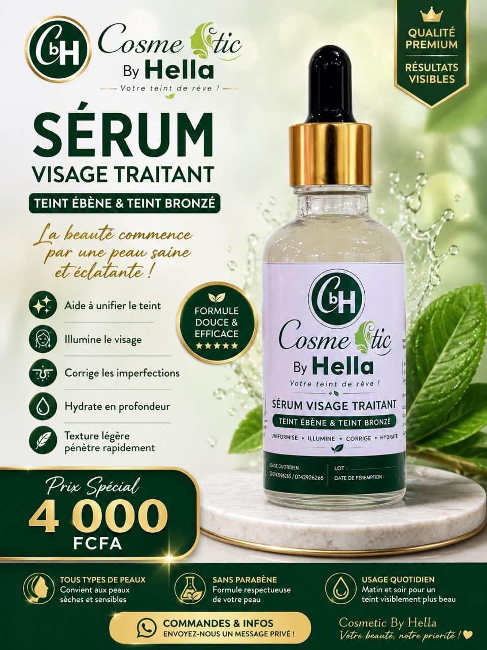 Sérum visage traitant teint ébène- bronzé
