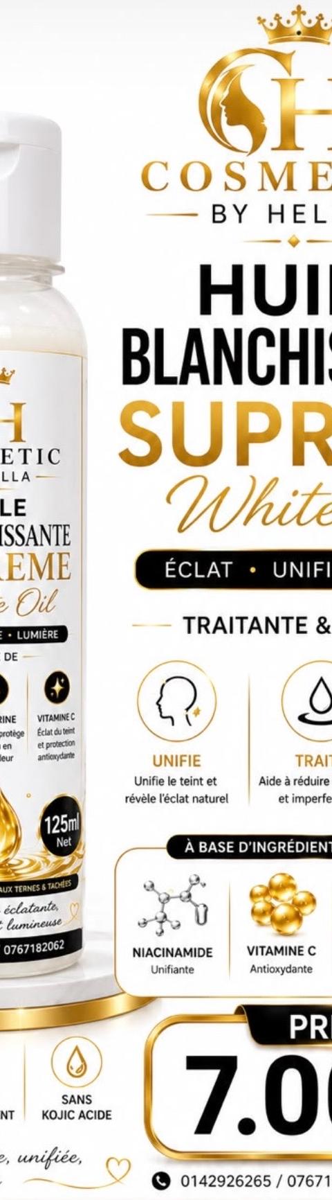 Huile suprême White à l'Arbbutine