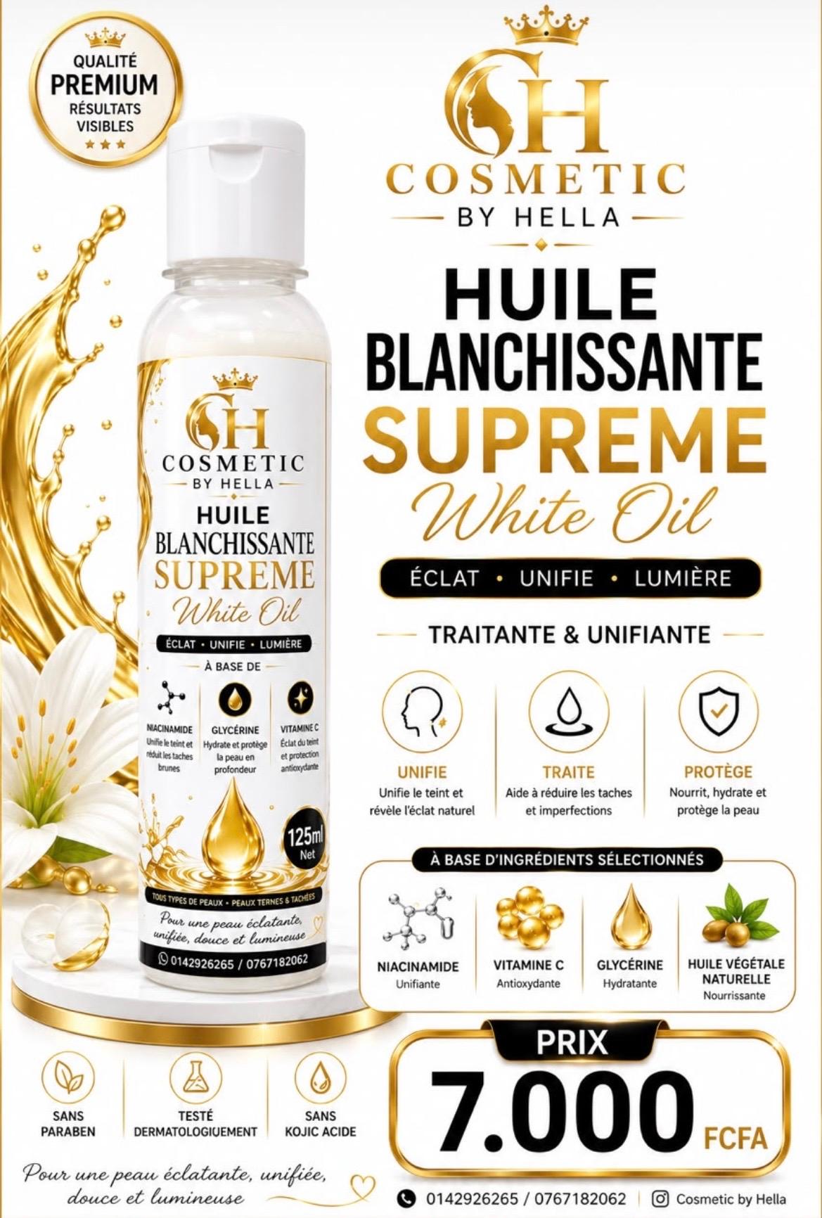 Huile suprême White à l'Arbbutine